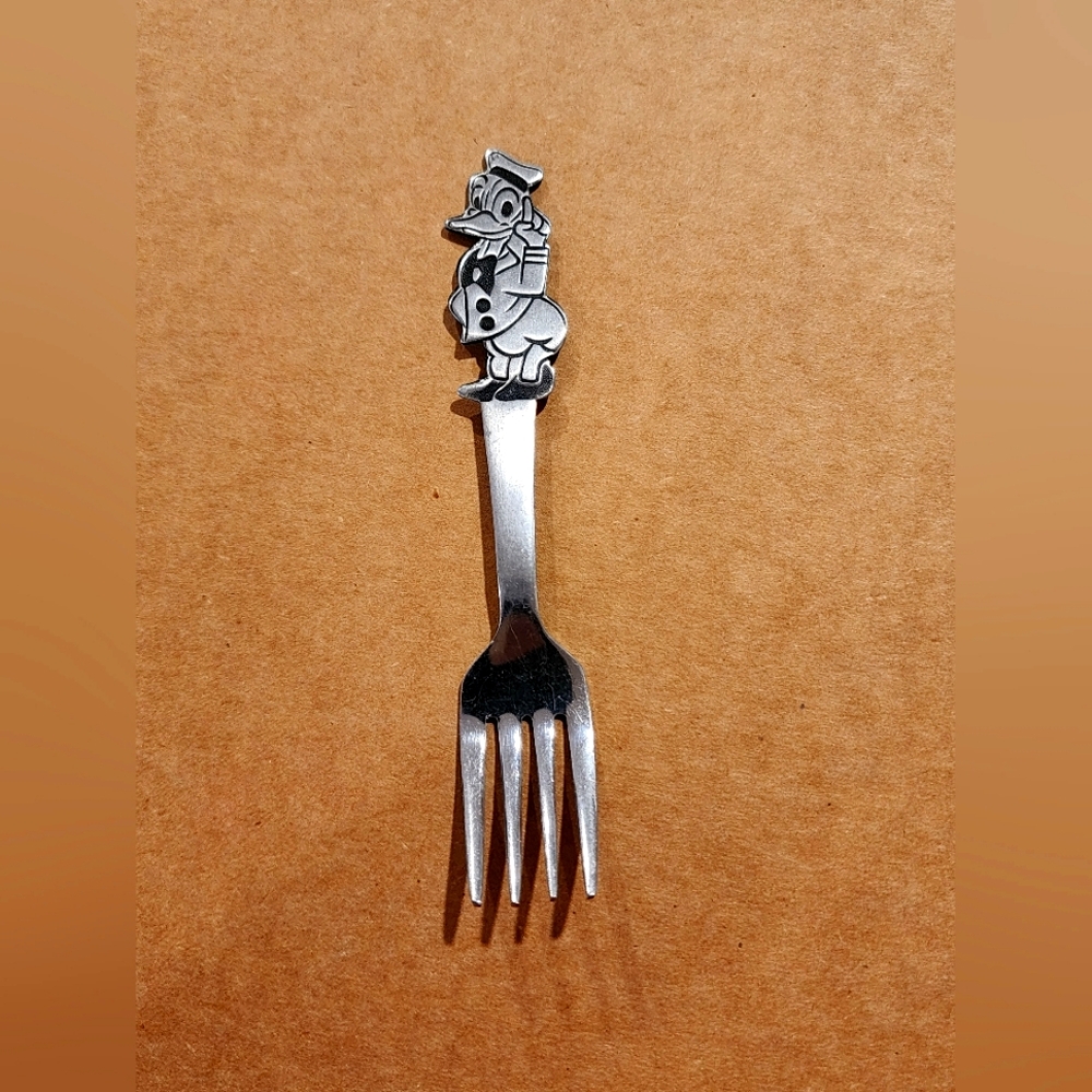 Vintage BONNY Walt Disney's DONALD DUCK Stainless Steel Japan Souvenir Baby Fork